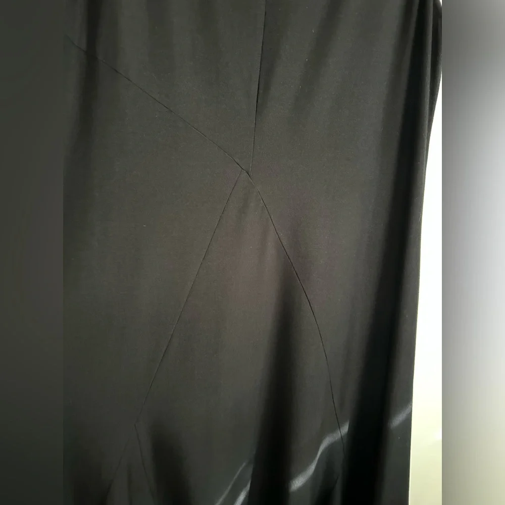 EILEEN FISHER Vintage A-Line Black Dress with Diamond Pattern Seams, Sz L - Picture 5 of 9